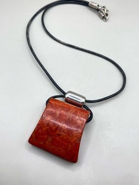 Silpada Red Sponge Coral Pendant Necklace